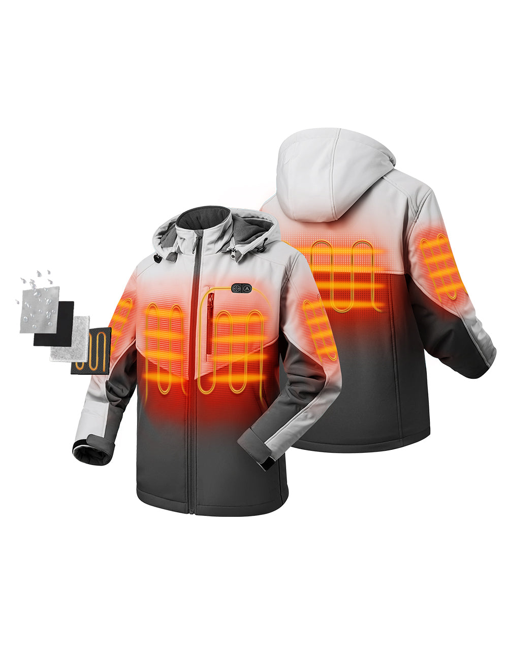 (Open-box) Men's Dual Control Heated Jacket with 5 Heating Zones (Battery Set Not Included)