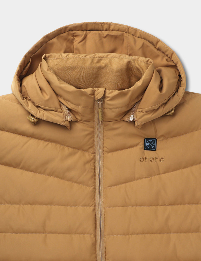 Final Sale - Men's Heated Lightweight Down Vest - Khaki