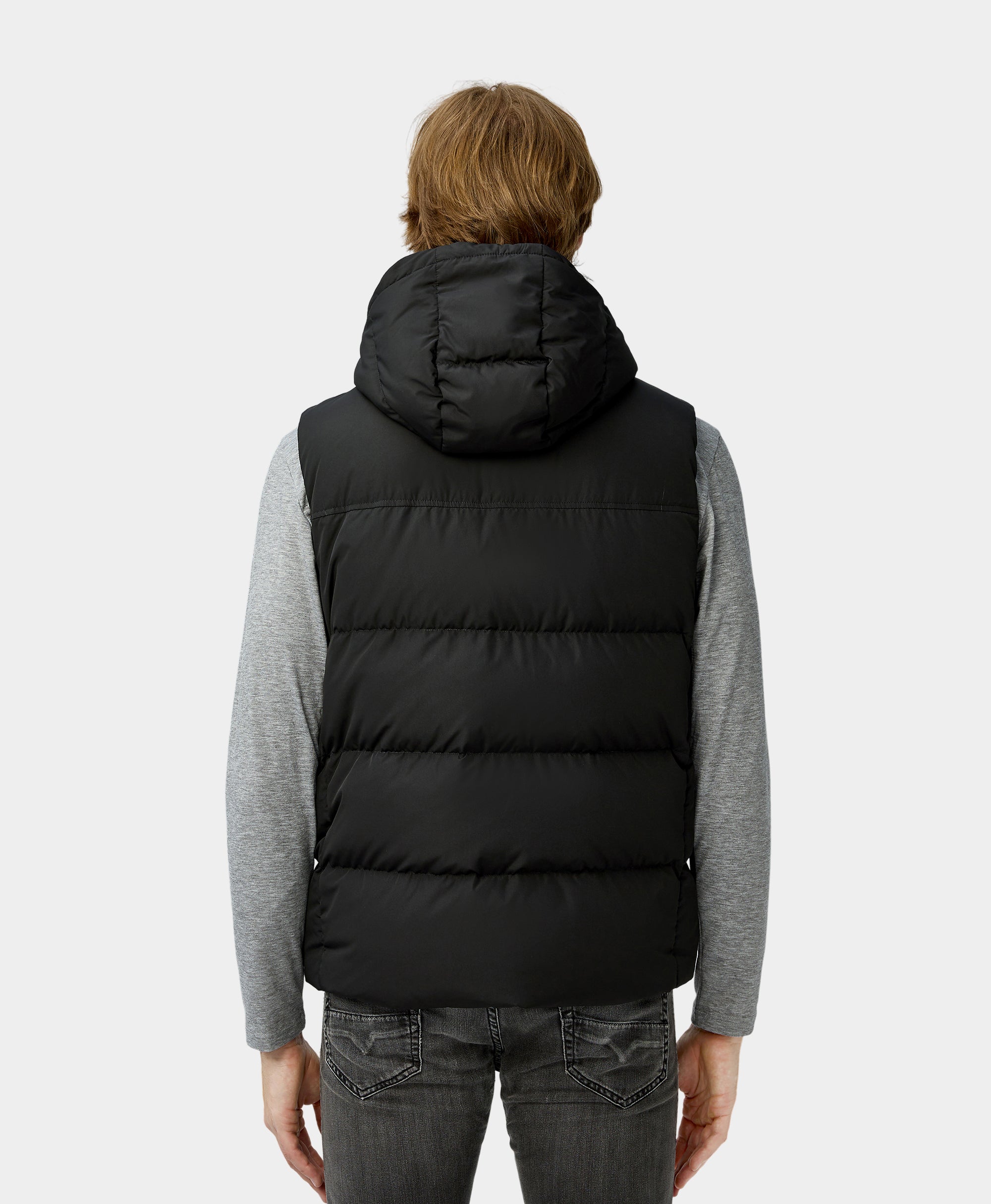 Men's Heated Down Vest - Black/Blue - Black / S