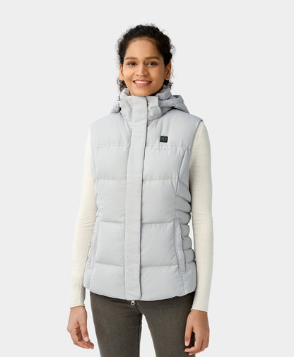 Women's Heated Down Vest - Gray