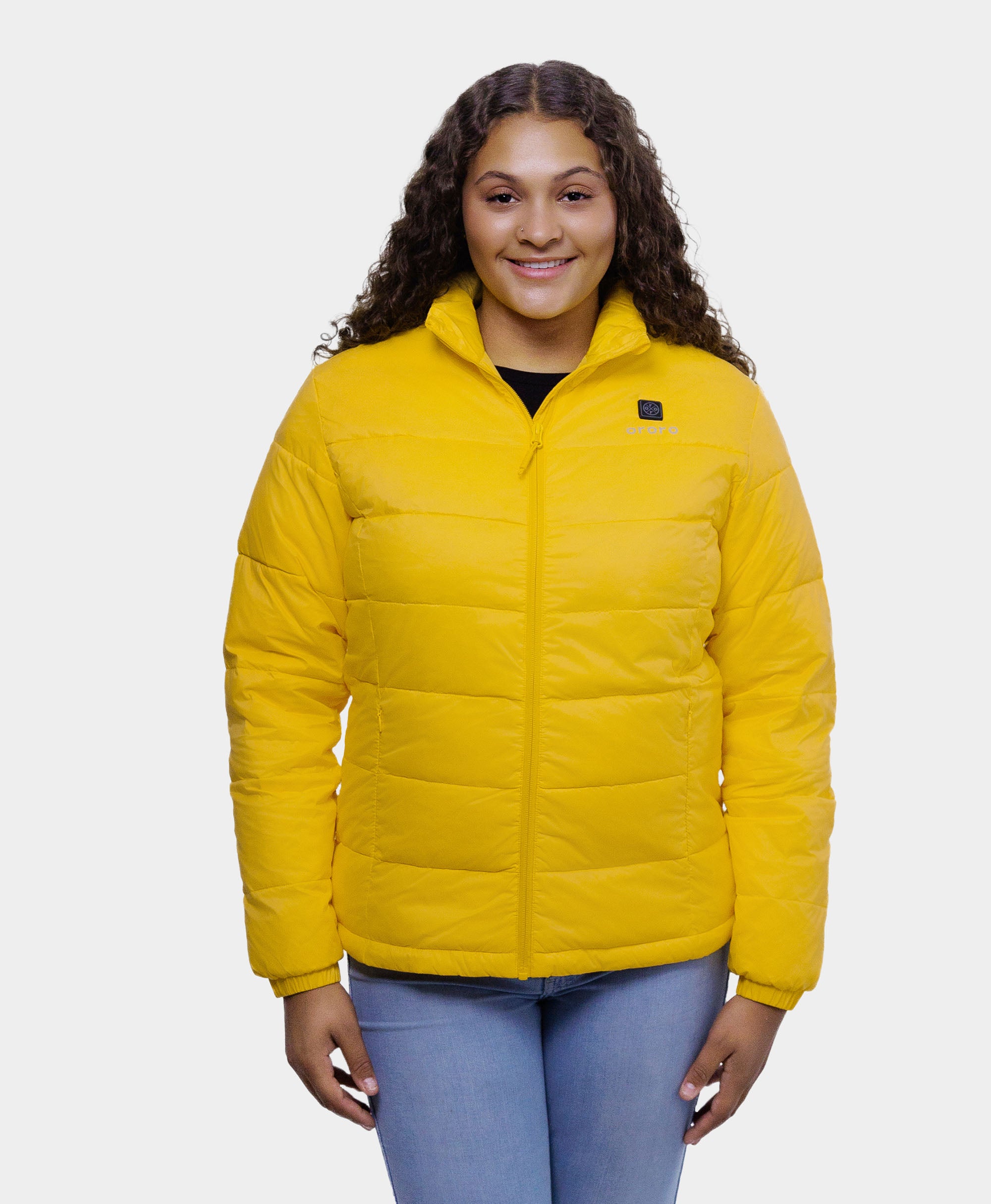 Women s Heated Puffer Jacket Thermolite Insulated ororo Golden Yellow M