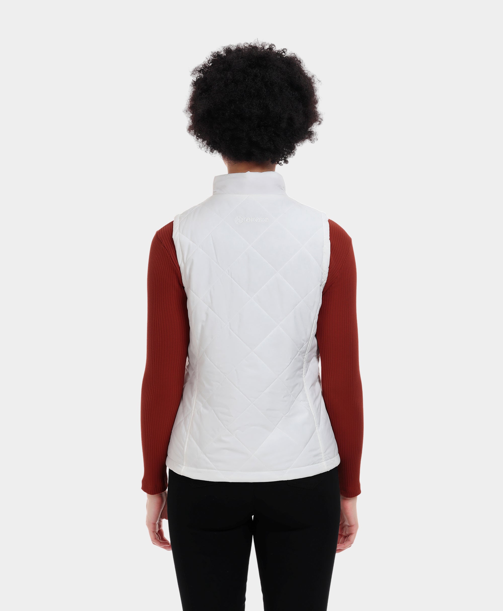 Ladies white quilted vest hotsell