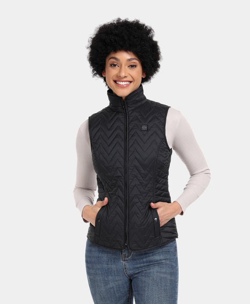 Women's Heated Chevron Quilted Vest view 1