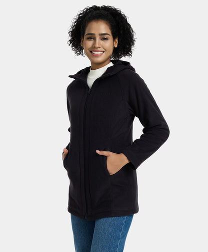 Felicity Women's Heated Long Hooded Fleece Jacket