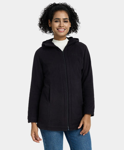 Felicity Women's Heated Long Hooded Fleece Jacket