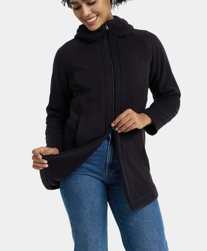 Felicity Women's Heated Long Hooded Fleece Jacket