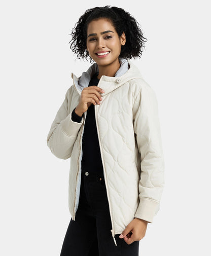 Women's 4-Zone Heated Quilted Hoodie Jacket