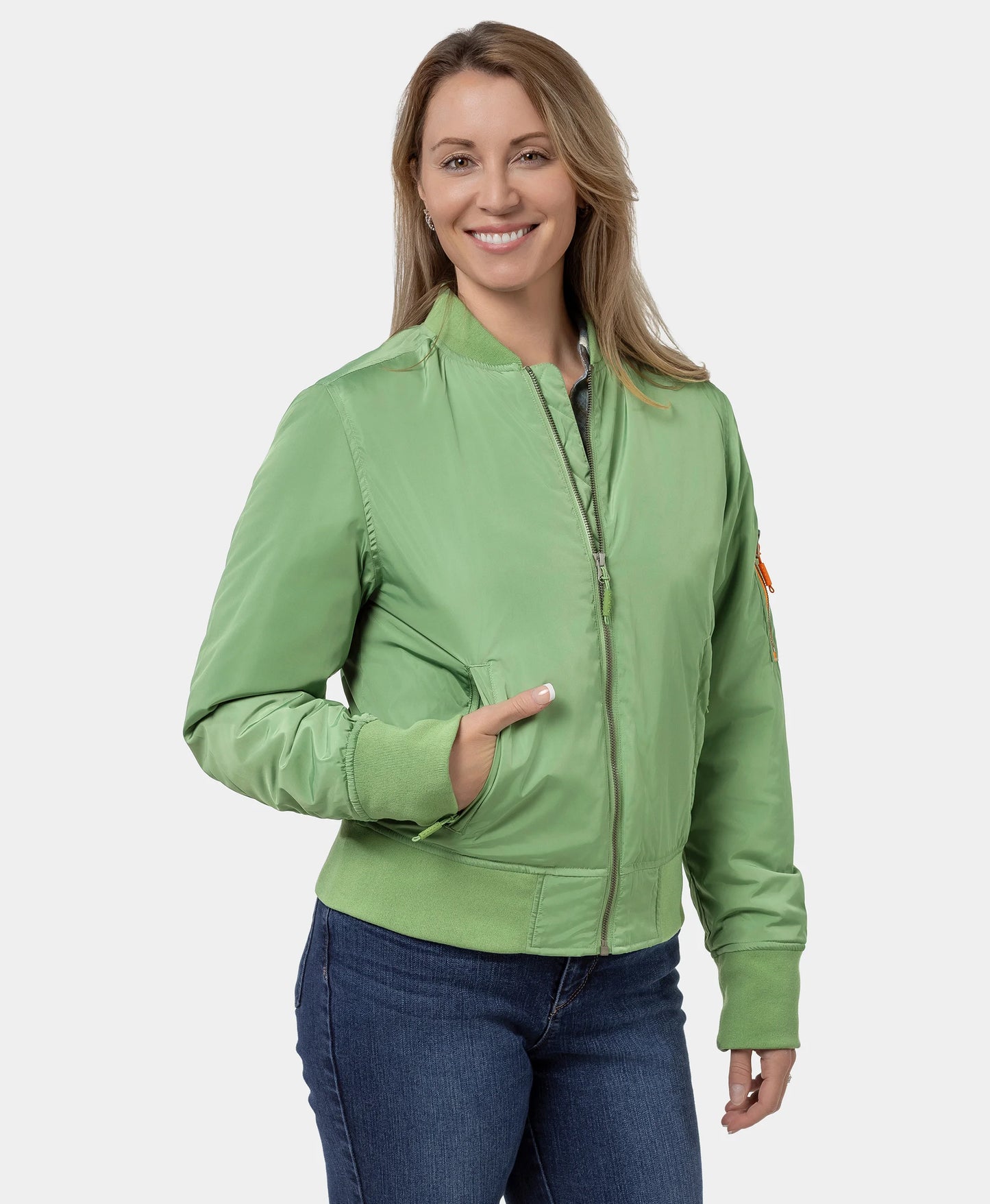 Final Sale - Cityscape Women's Heated Bomber Jacket