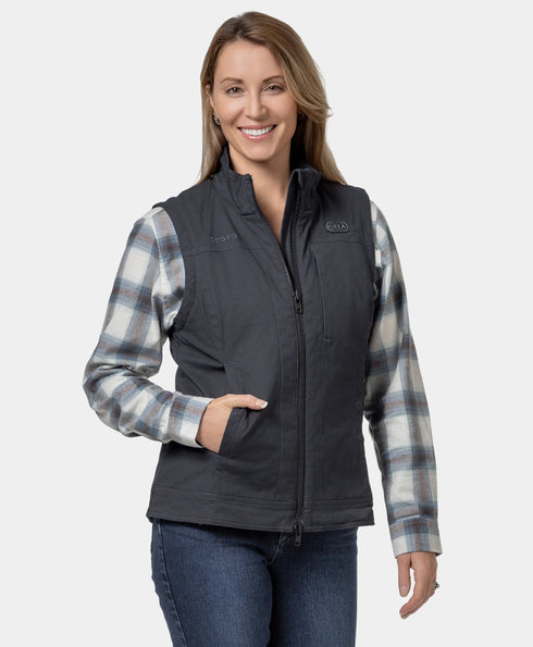 Cheyenne Women's 5-Zone Dual-Control Heated Canvas Vest ,view 1