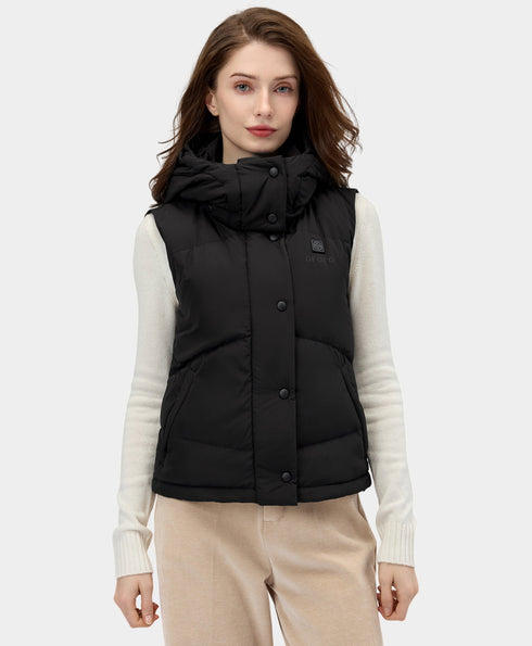 Women's Heated Cropped Puffer Down Vest view 2