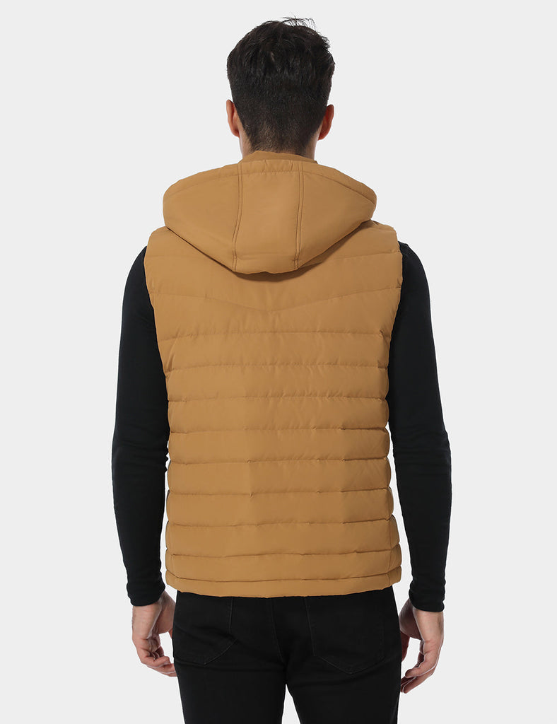 Final Sale - Men's Heated Lightweight Down Vest - Khaki