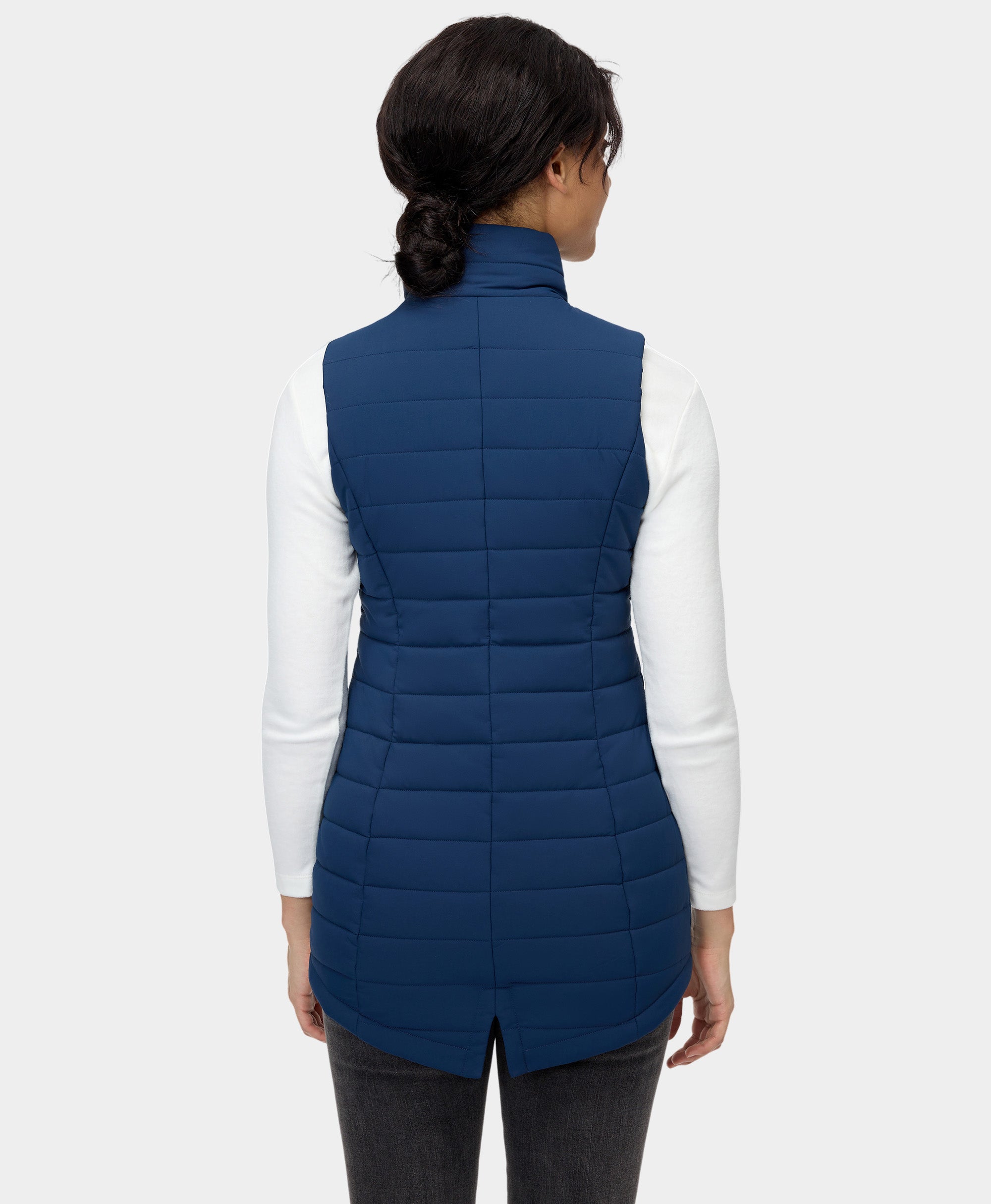 Navy blue puffer vest womens online