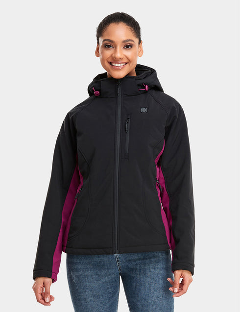 Women's Classic Heated Jacket - Black & Purple view 2