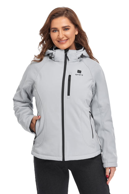 (Open-Box) Women's Heated Jacket - Pink & Purple/Gray (Battery Set Not Included)