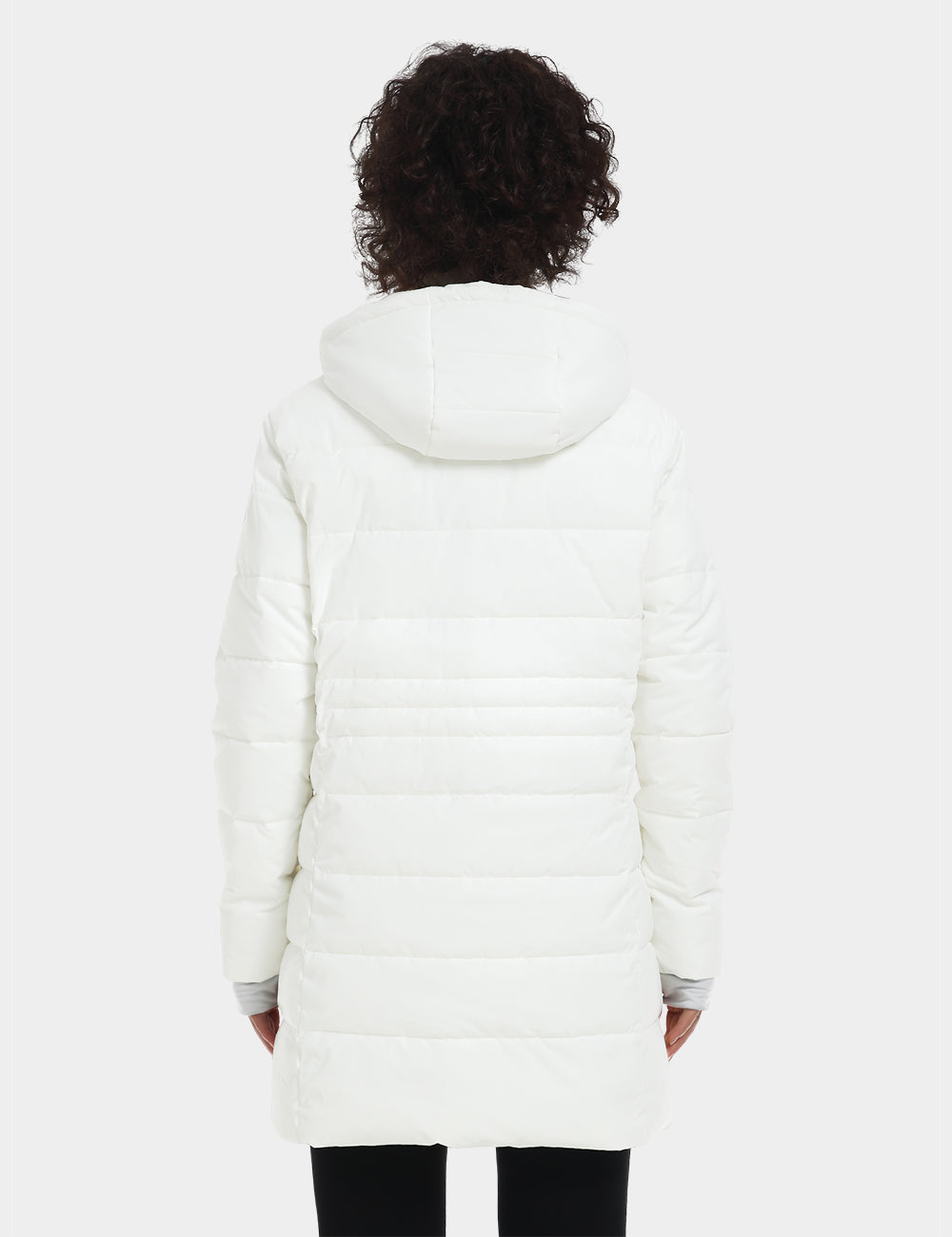 Women's Heated Puffer Parka Jacket - Milk White