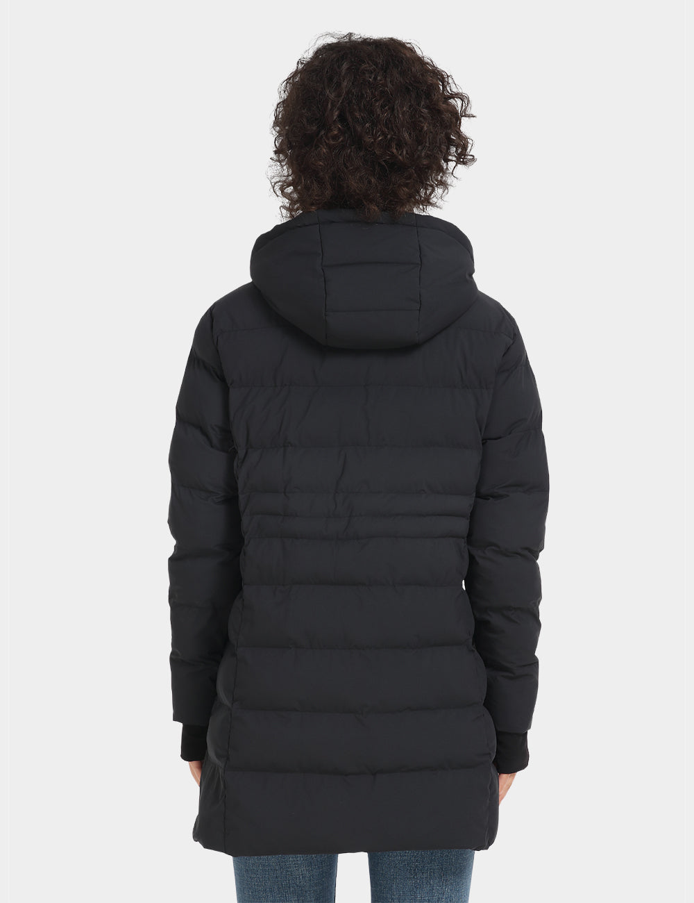 Women's Heated Puffer Parka Jacket - Neutral Black