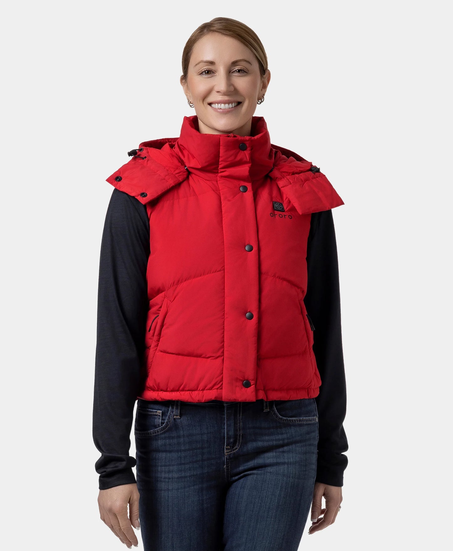 Women's Heated Cropped Puffer Down Vest