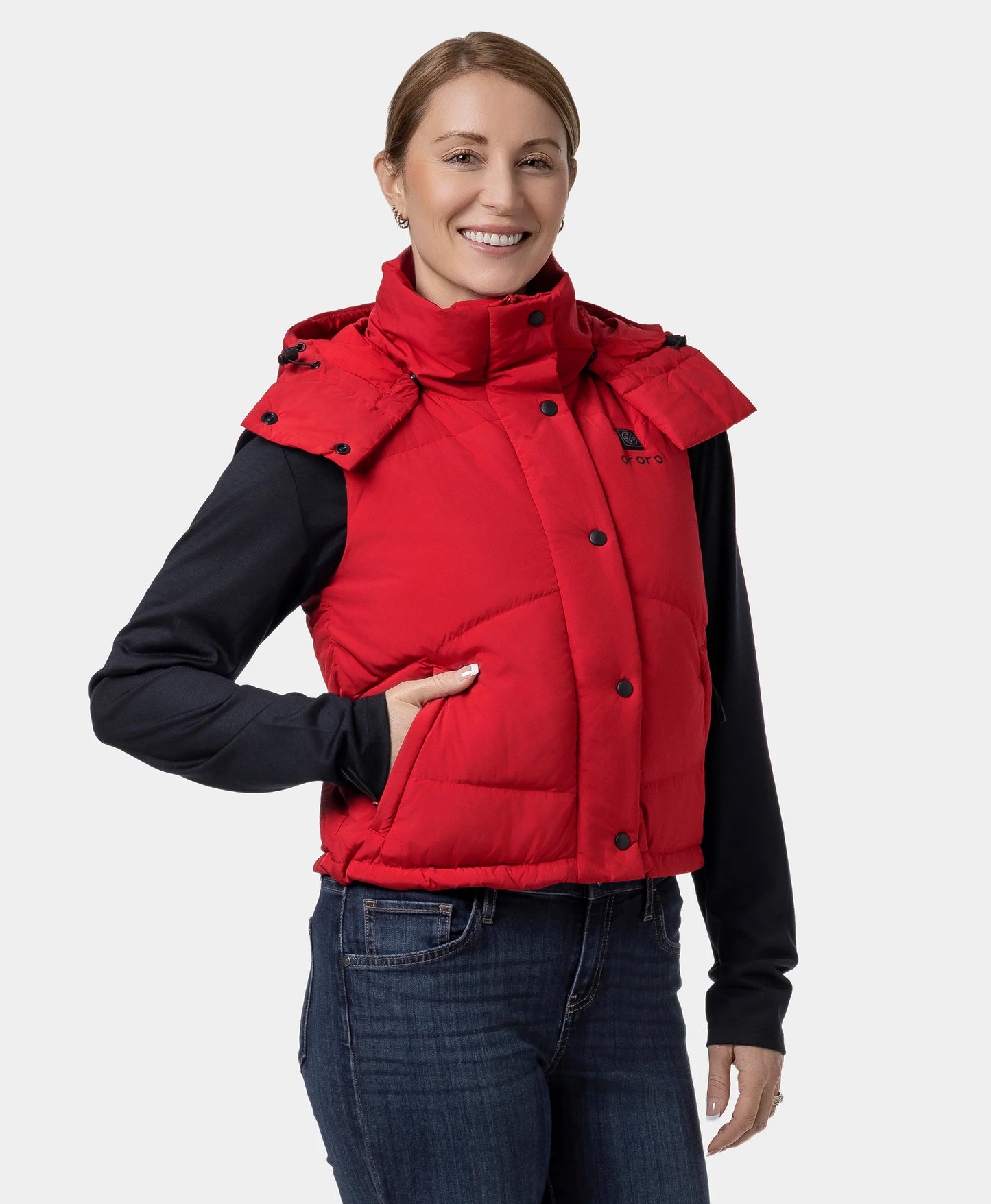 Women's Heated Cropped Puffer Down Vest