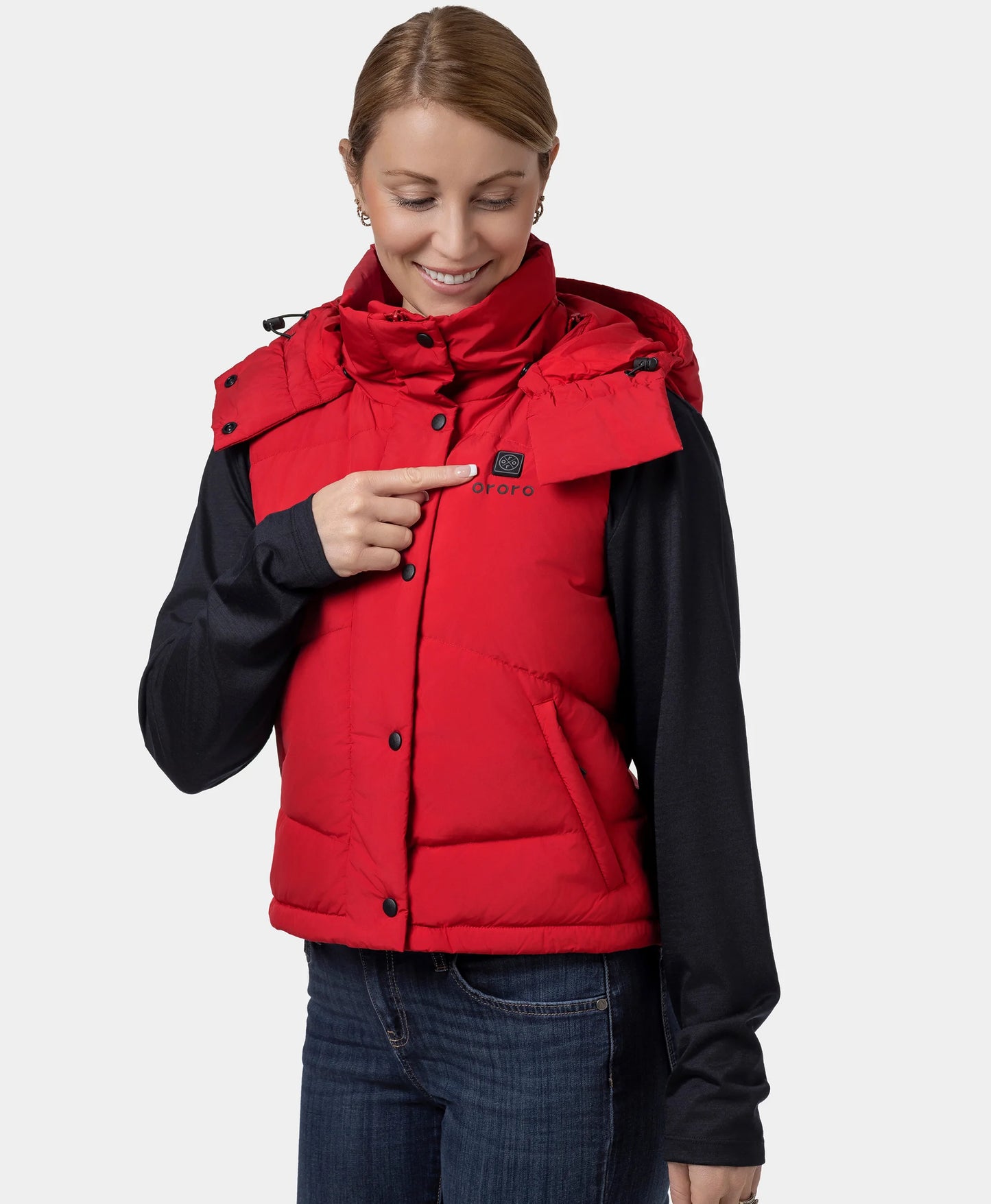 Women's Heated Cropped Puffer Down Vest