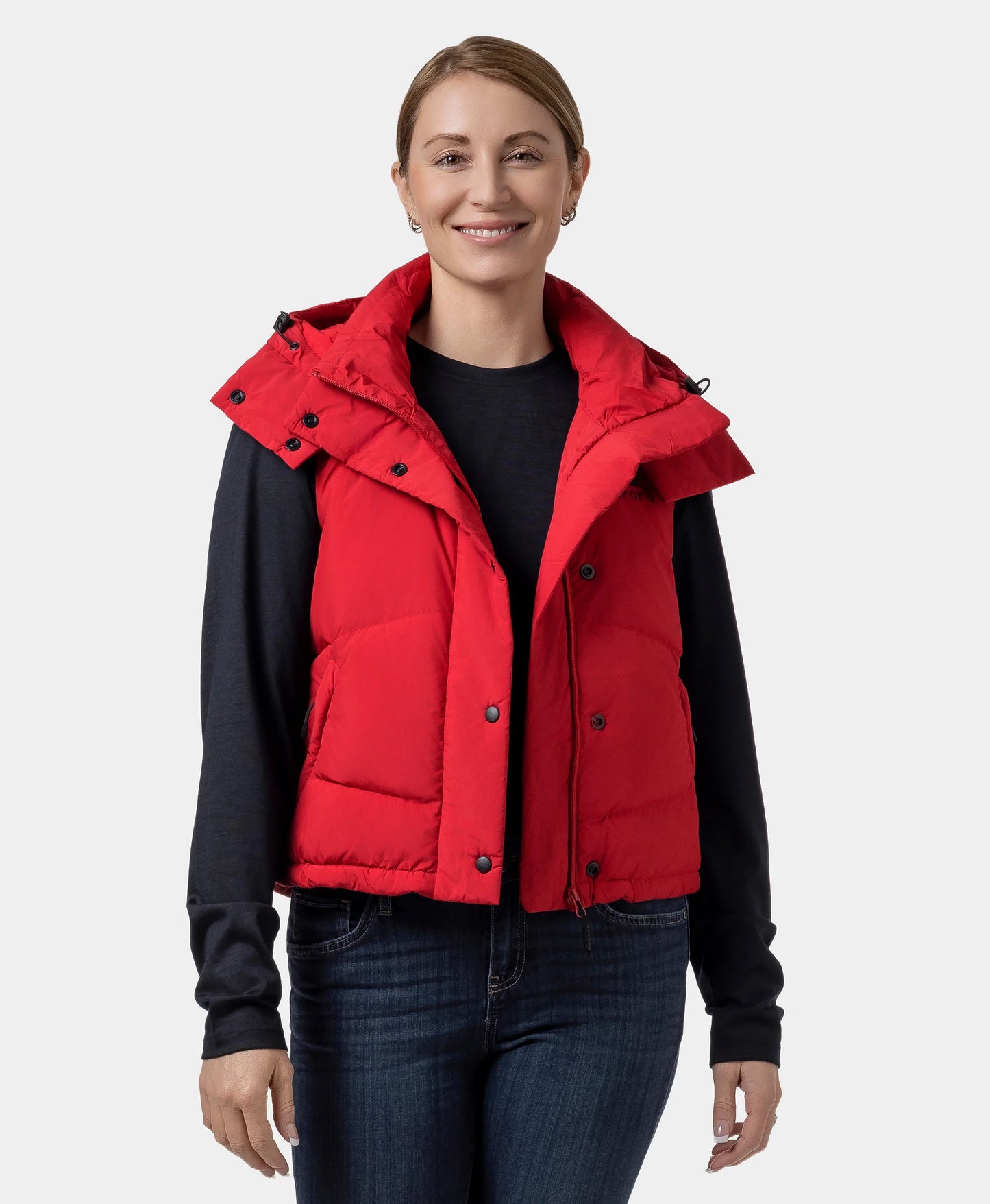 Women's Heated Cropped Puffer Down Vest