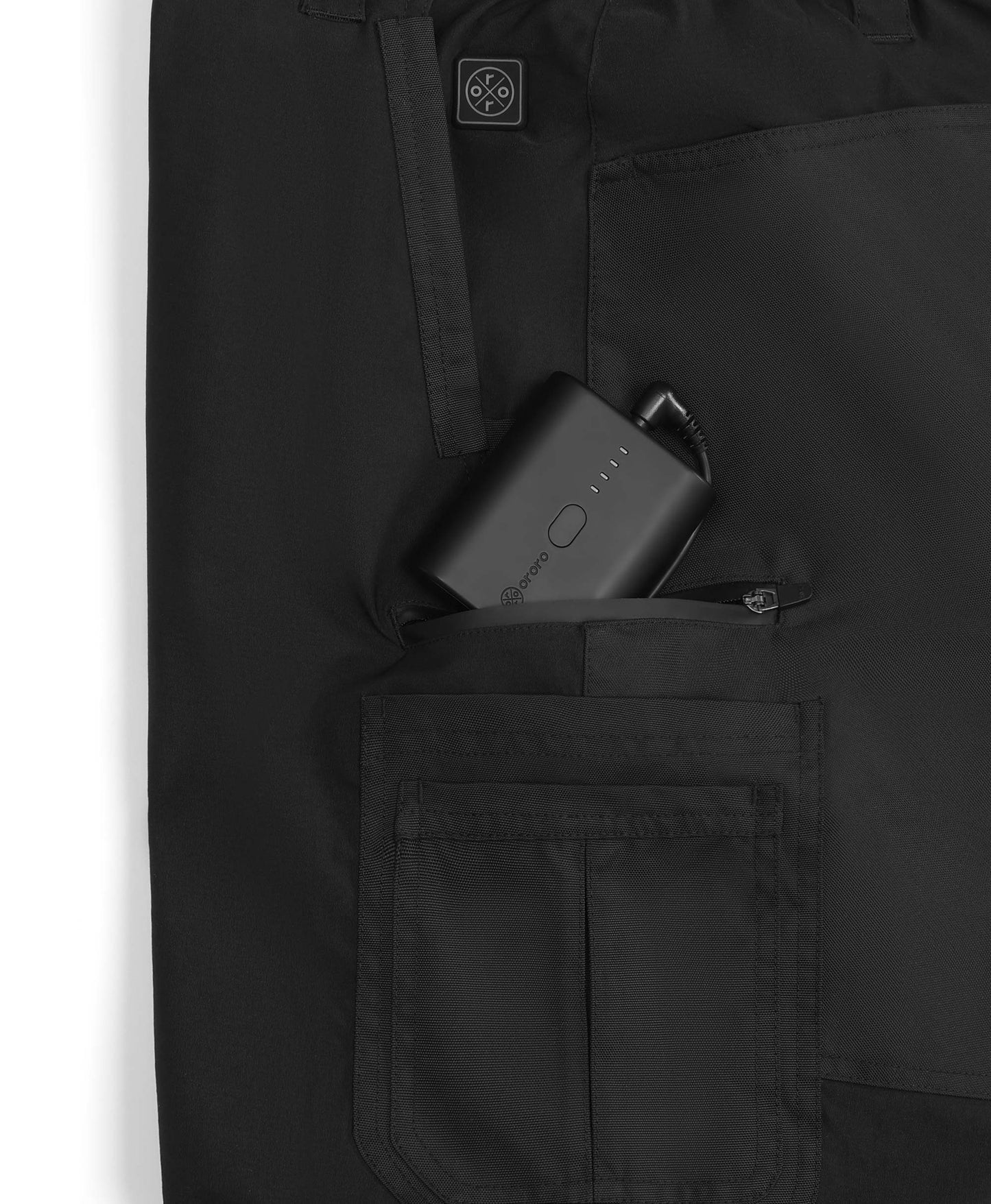 water-resistant battery pocket