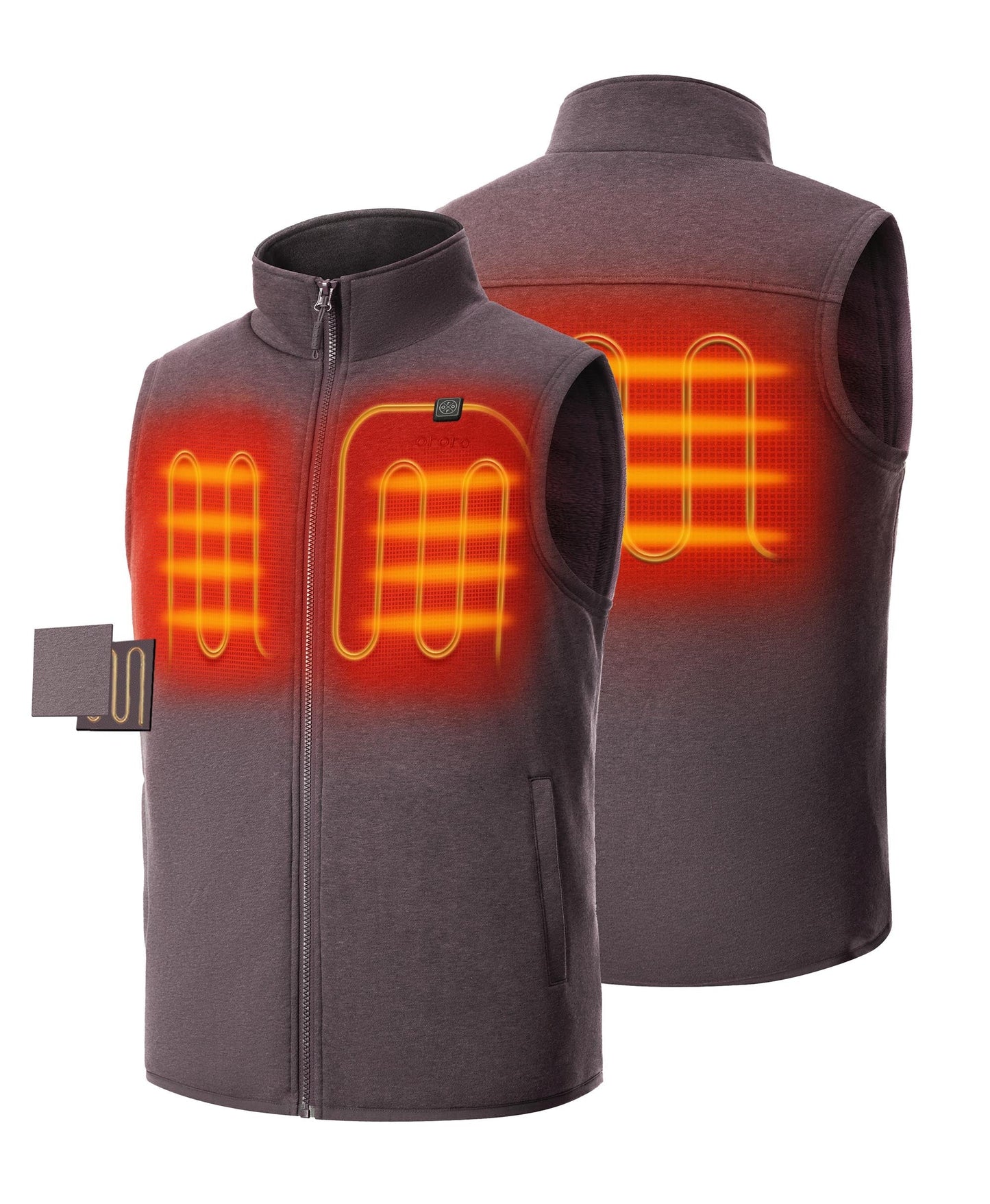 Three Heating Zones: Left & Right Hand Pockets, Upper Back