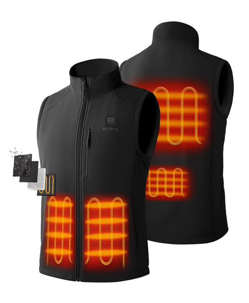 4 Heating zones: Left and right Hand Pockets, Upper Back, Lower Back view 1