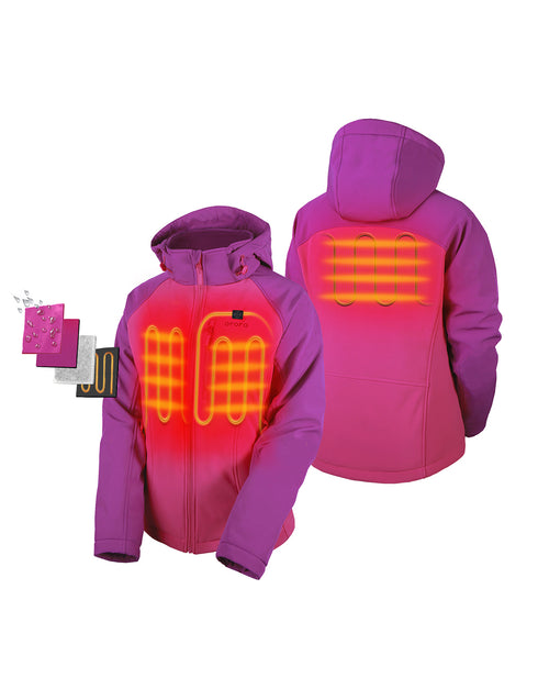 (Open-Box) Women's Heated Jacket - Pink & Purple/Gray (Battery Set Not Included) view 2