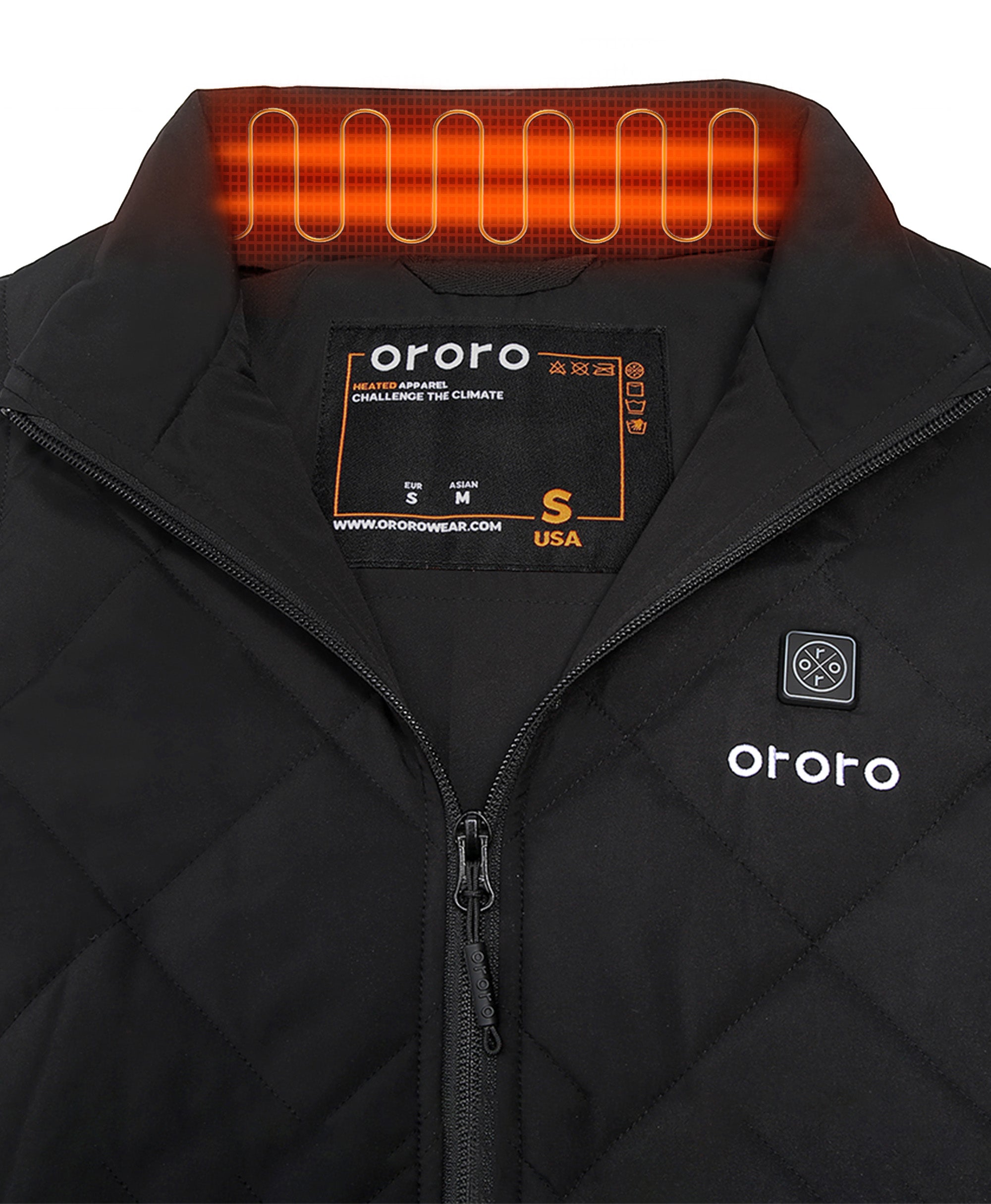 Women s Quilted Heated Vest with Upgraded Battery ororo Black Xs