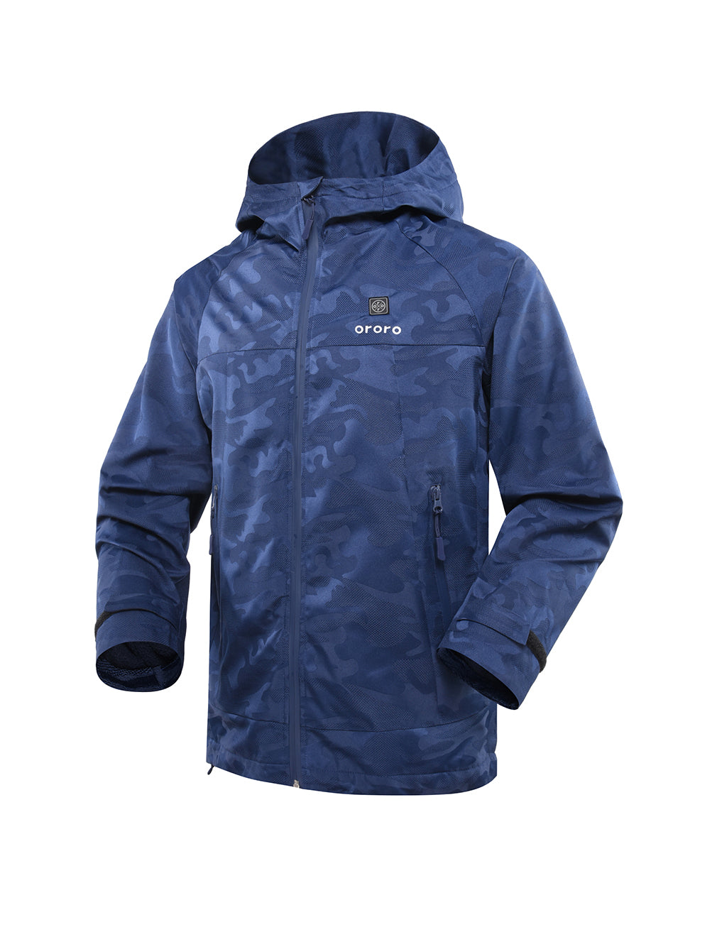 Women Camo Heated Jacket - Navy (Discontinued) - ORORO