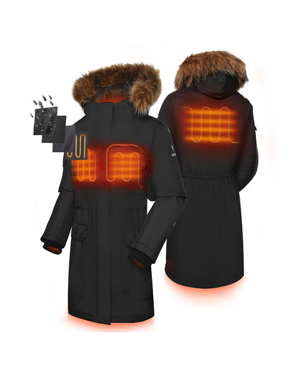 Women's Heated Thermolite? Parka - Black - (3 Heating Zones)