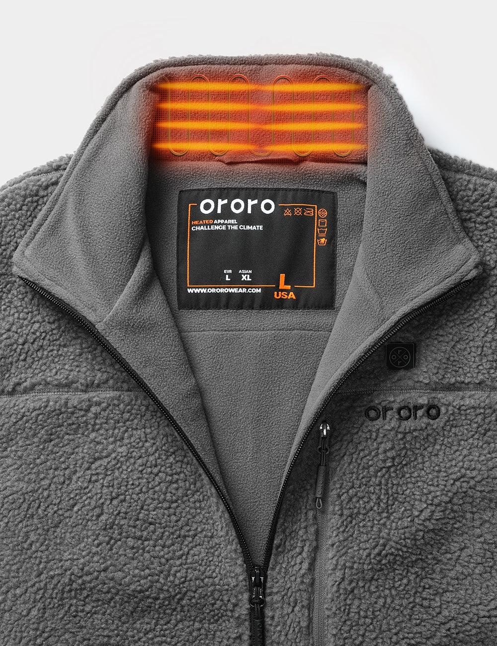 ororo Men s Heated Recycled Fleece Vest with 4 Heating Zones