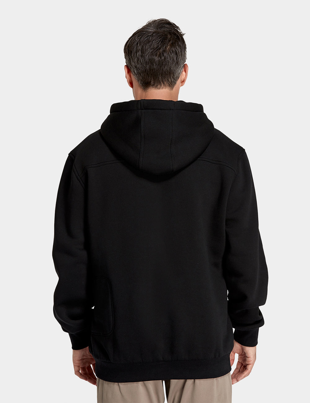 Unisex Heated Pullover Hoodie with Heating On Chests ororo Black S