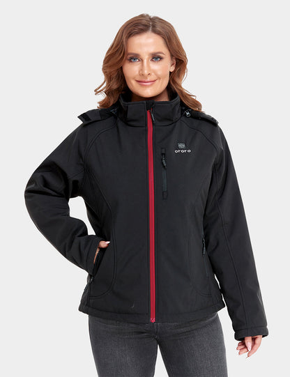 Women's Heated Jacket (4 Heating Zones) - Black & Red