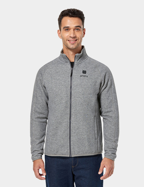 (Open-box) Men's Heated Fleece Jacket - Flecking Gray view 2