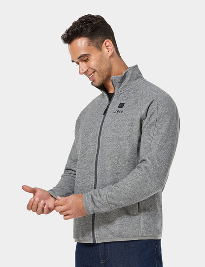 (Open-box) Men's Heated Fleece Jacket - Flecking Gray