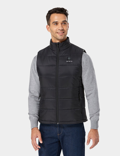 Men Heated Vest - Black |10 Hours of Electric Warmth | ORORO