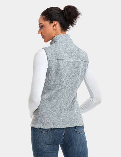 (Open-box) Women's Heated Fleece Vest - Flecking Gray