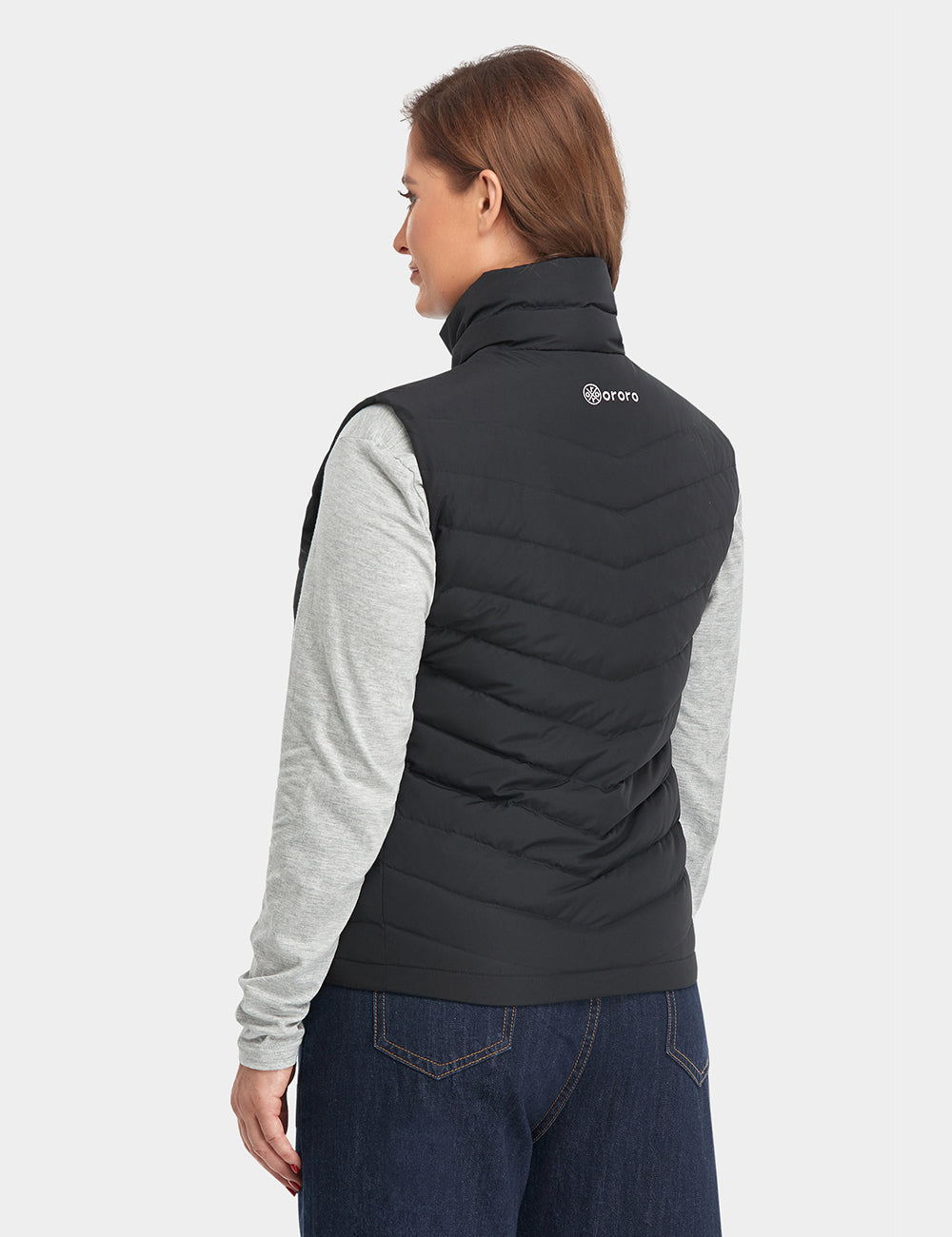 Women's Battery Heated Lightweight Down Vest - Black | ororo