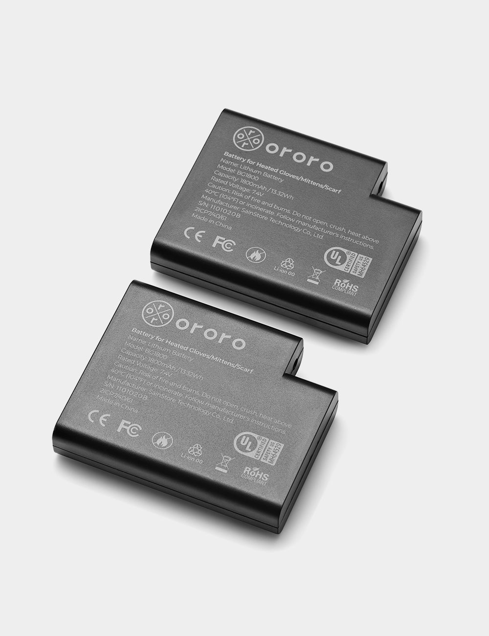 BG1800 Rechargeable Battery (1800mAh) - for Heated Gloves/Mittens/Scarf 1.0 (1 Pair)