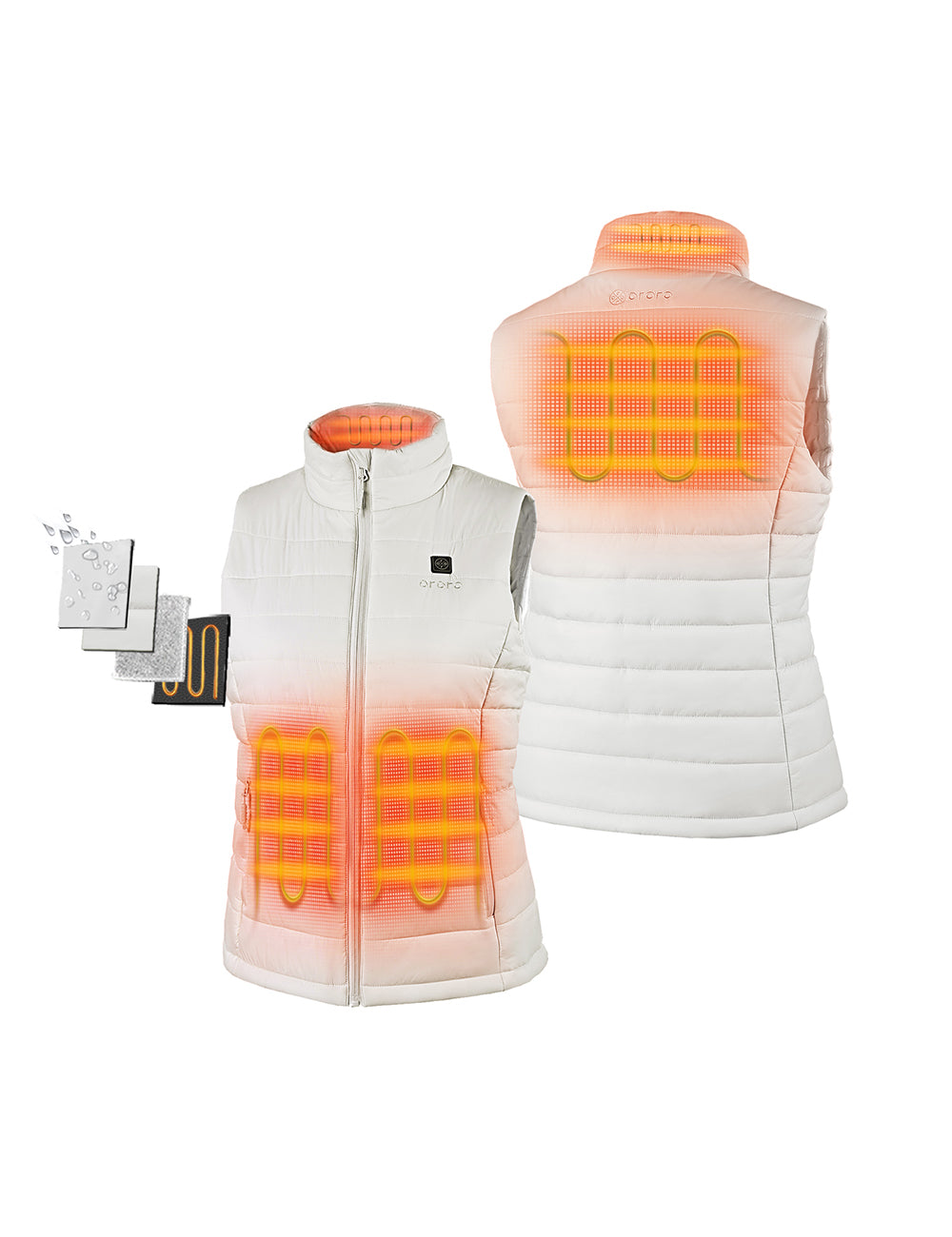 ORORO heated vest w battery top pack