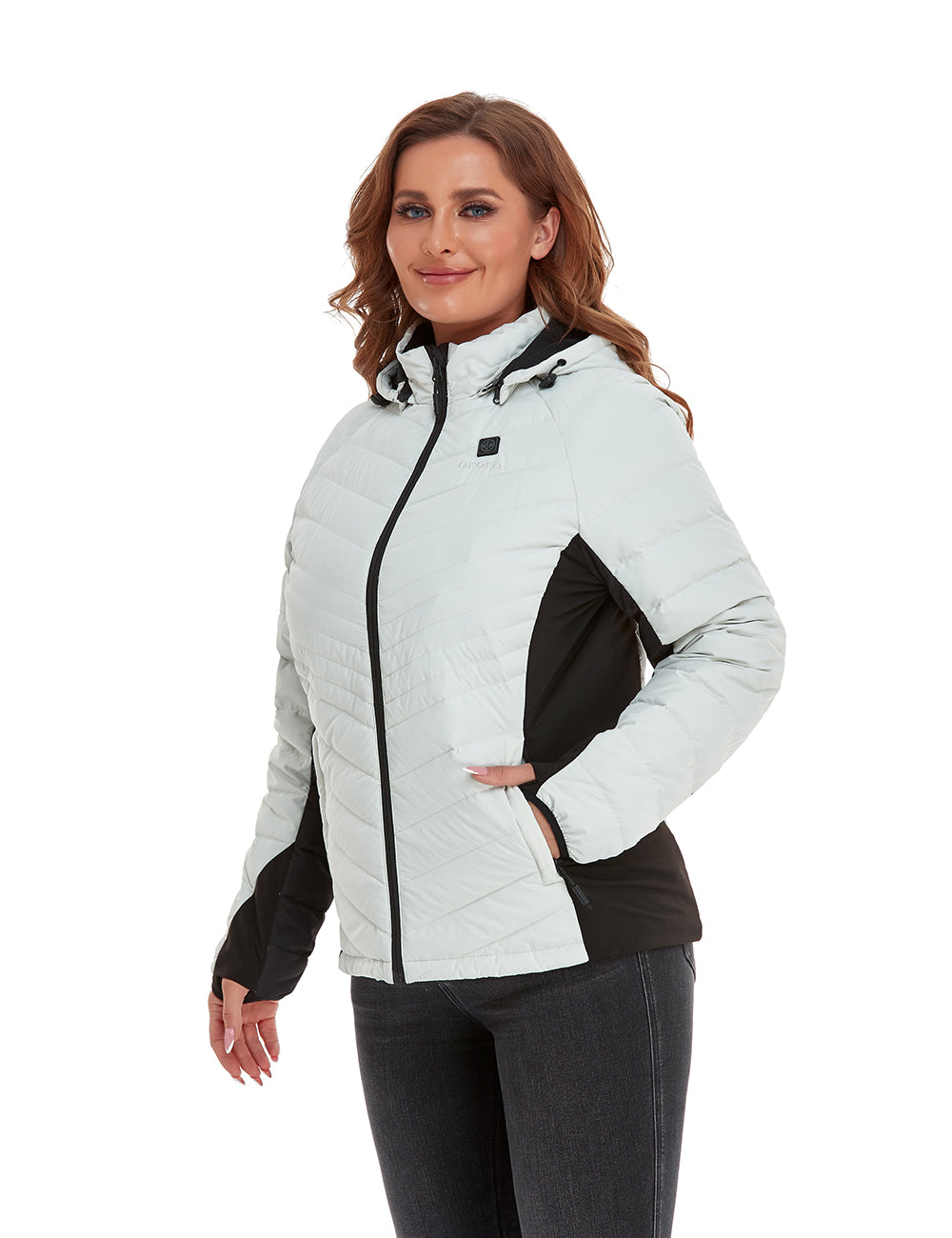 (Open-box) Women's Heated Down Jacket - White