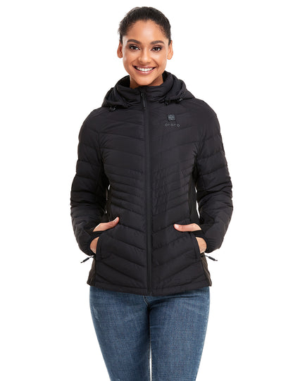 (Open-box) Women's Heated Down Jacket - Black