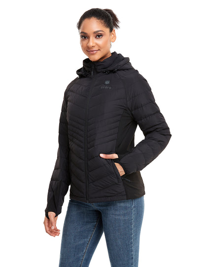 (Open-box) Women's Heated Down Jacket - Black