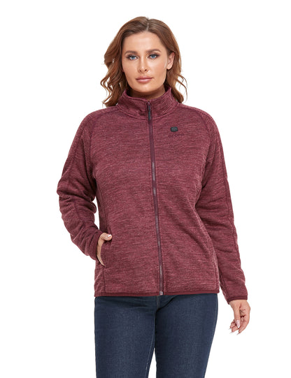 (Open-box) Women's Heated Fleece Jacket - Maroon